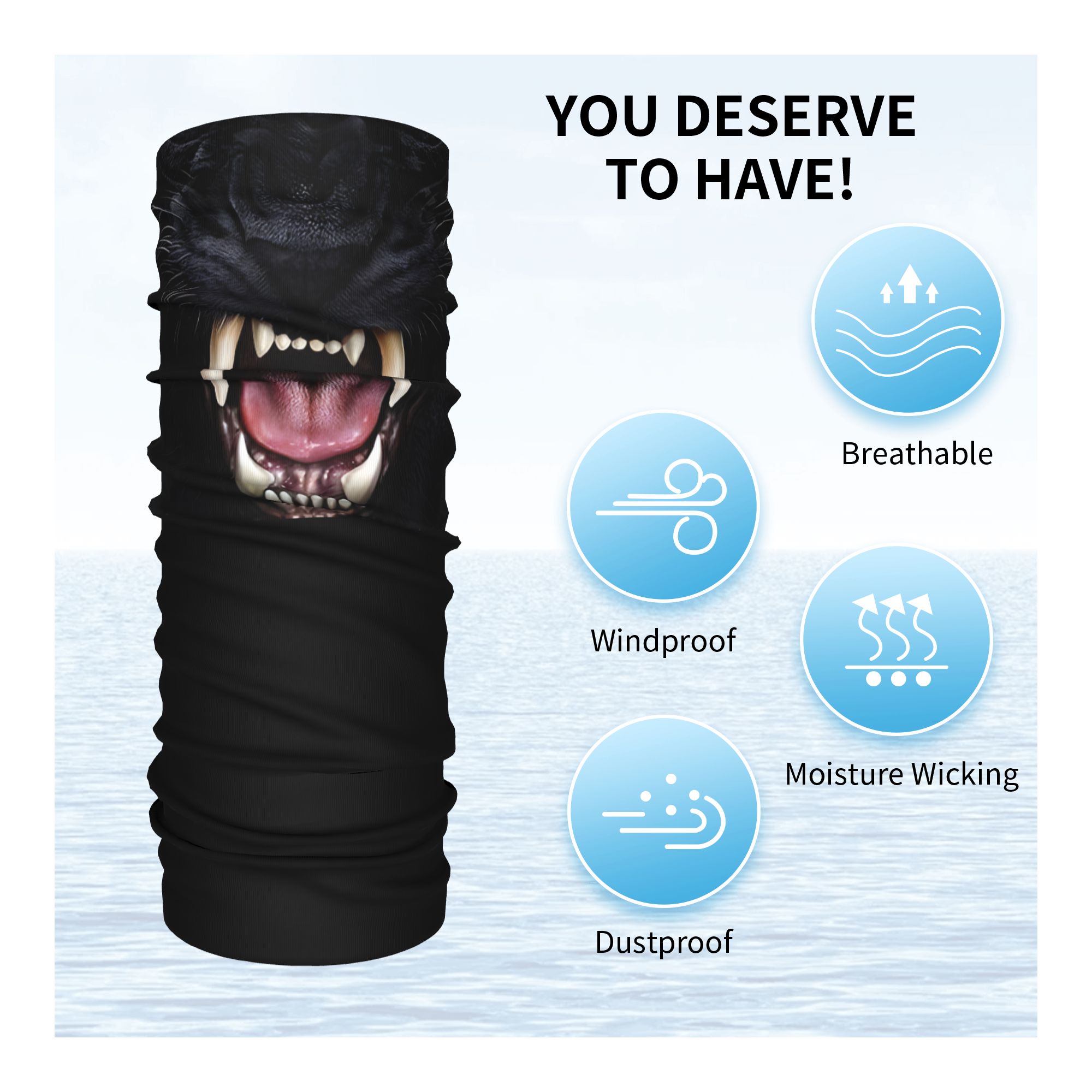 Özel Siyah Panter Hayvan Başı  - Neck Gaiter Face Cover incelemesi ve fiyatı