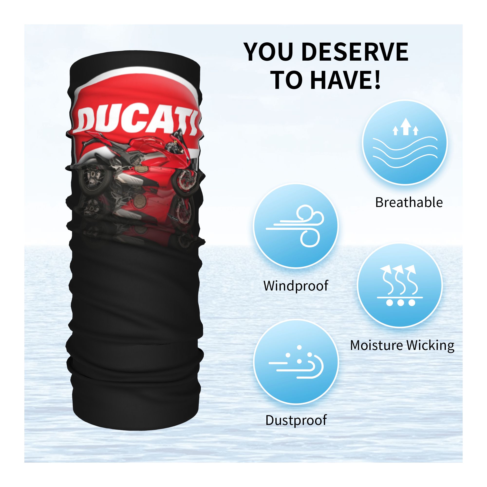 Özel Hızlı Ducati Yarış Bandan - Neck Gaiter Face Cover incelemesi ve fiyatı